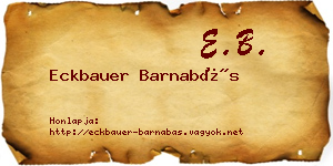 Eckbauer Barnabás névjegykártya